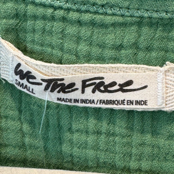 FREE PEOPLE We the Free Women’s Summer Daydream Button Down Green Shirt S NWT - Picture 5 of 12